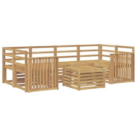 Ensemble de canapés d'extérieur 7 pc blanc bois d'acacia massif
