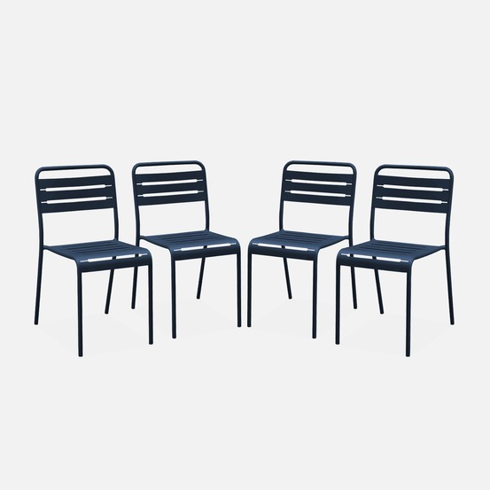 Lot de 4 chaises de jardin acier, amélia, l44 x p52 x h79cm