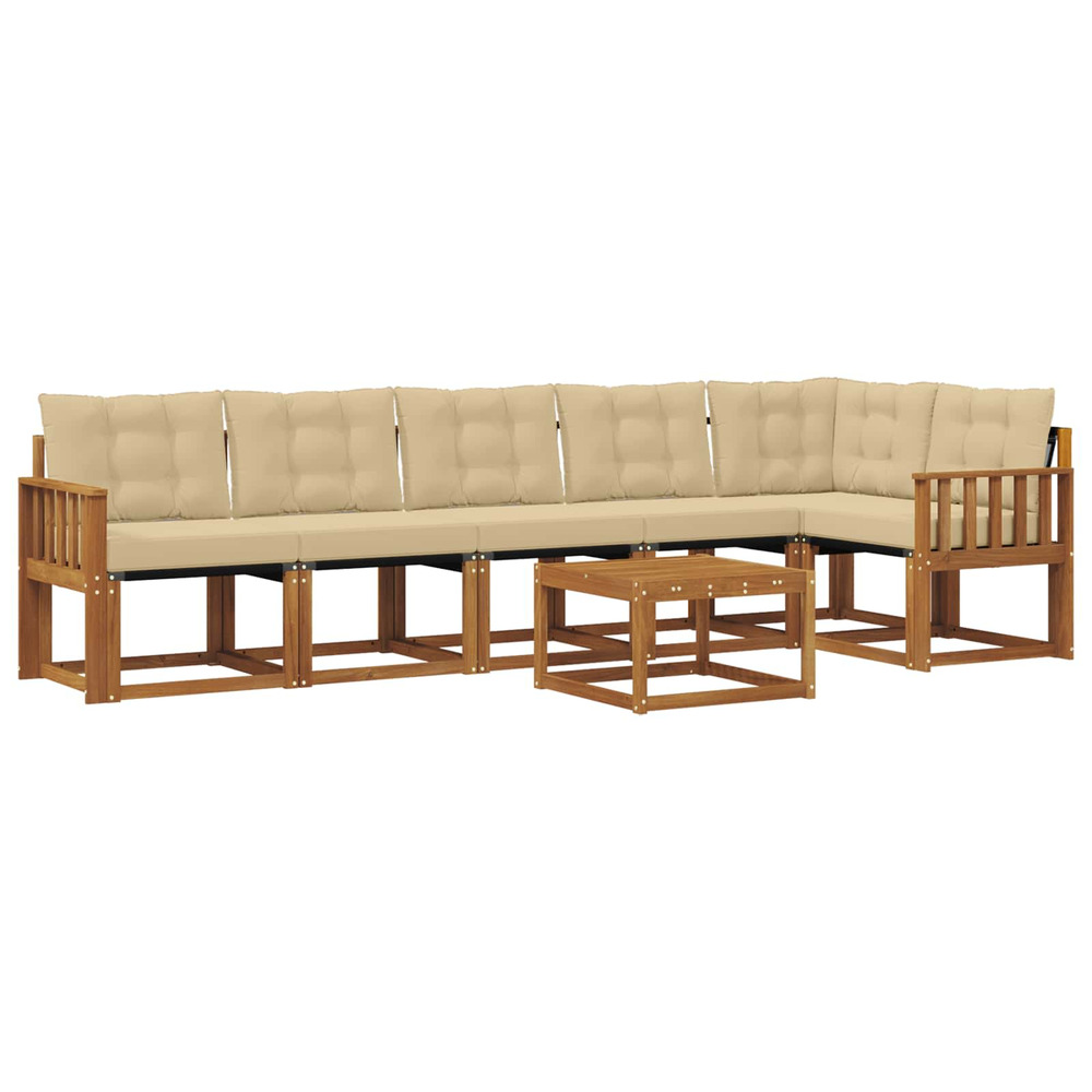 Ensemble de canapés d'extérieur 7 pcs naturel et beige