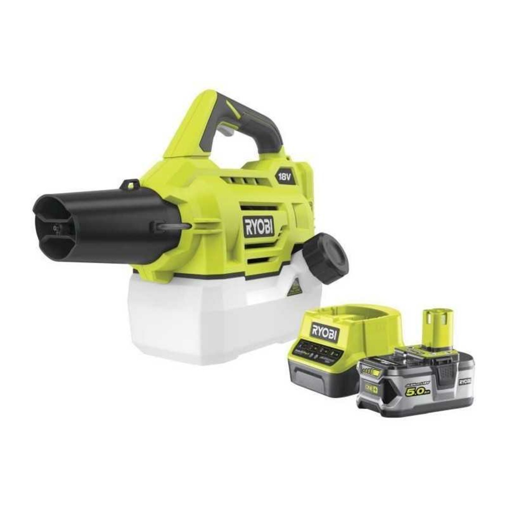 Brumisateur - ryobi - 4,5 m - réservoir 2 l - 1 batterie lithium+ 18v 5,0 ah et 1 chargeur rapide 2,0 a