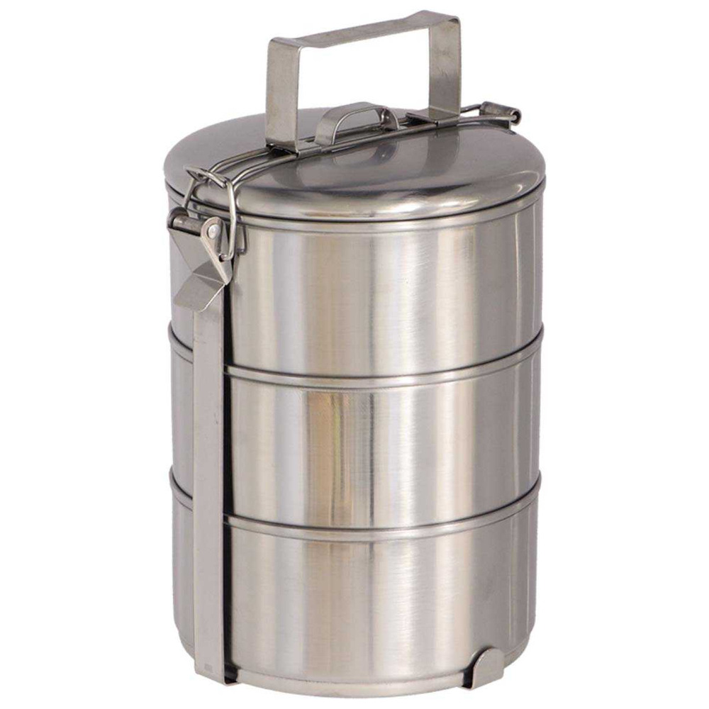 Boîte à lunch ronde en acier inoxydable 3 compartiments