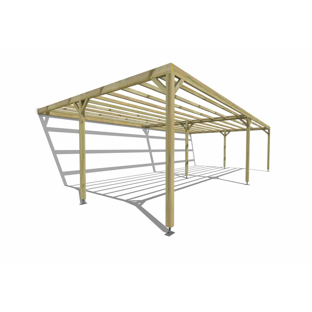 Pergola bois • 10m x 5m • adossée • sens largeur • livraison comprise