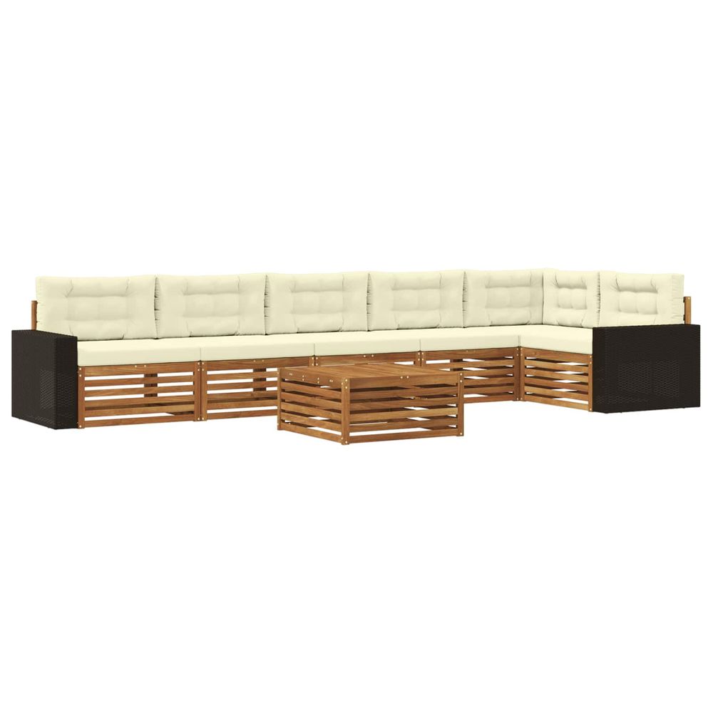 Ensemble de canapés d'extérieur 7 pc naturel et crème polyester