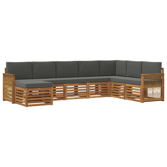 Ensemble de canapés d'extérieur 6 pcs naturel et anthracite