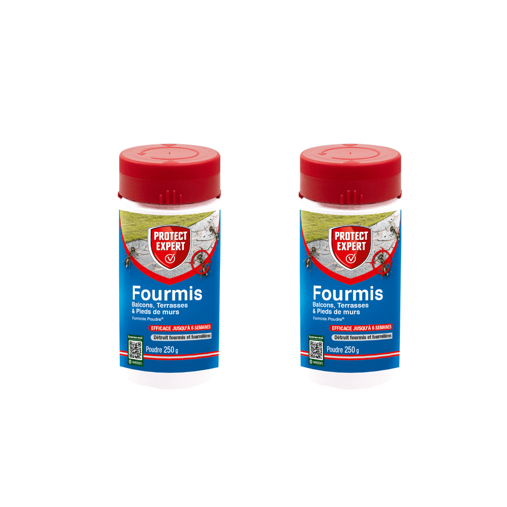 Anti-fourmis - poudrage et arrosage - jusqu'à 75m2 traités - 2x250g - action choc et protection longue durée