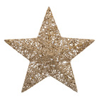 Déco murale étoile dorée avec perles blanches  35 x 35 cm