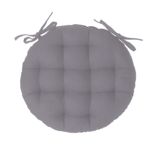 Galette de chaise ronde 38 cm gris