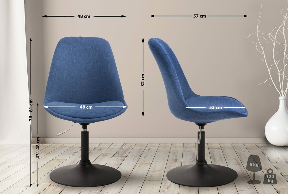 Chaise maverick b en tissu