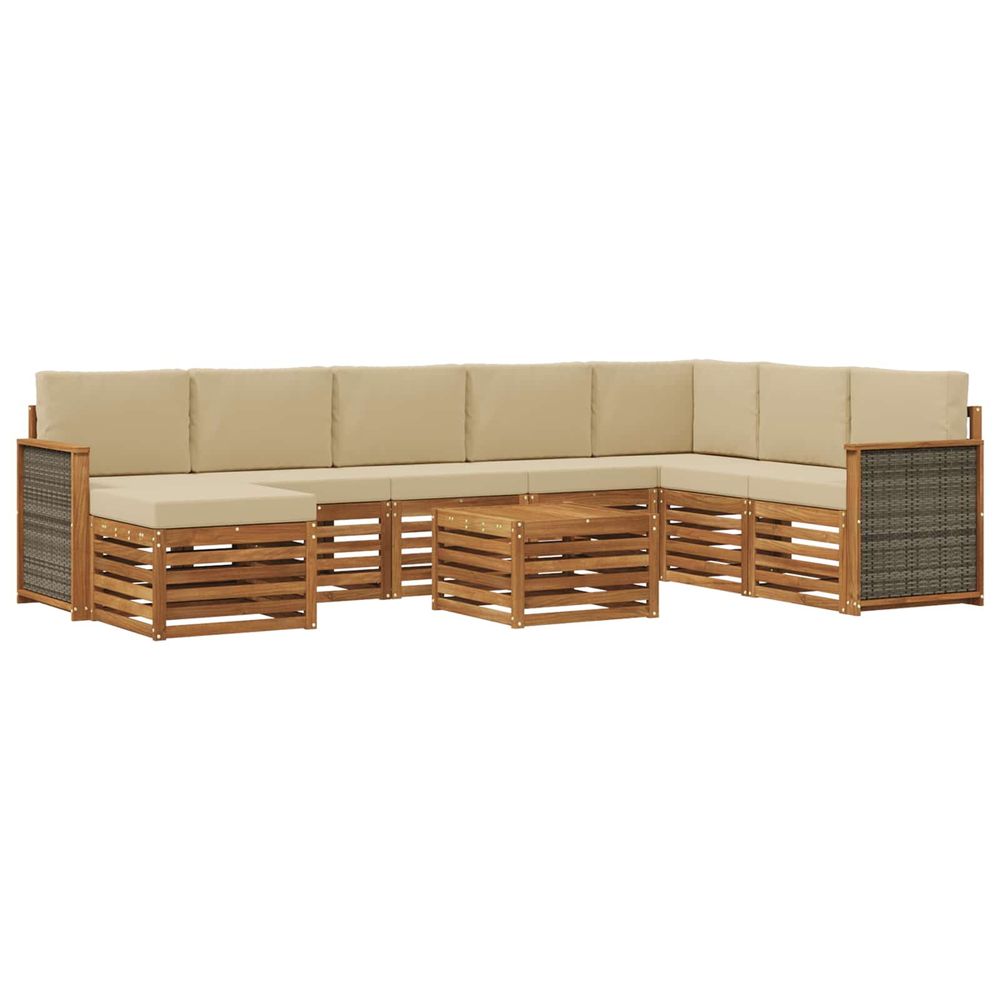 Ensemble de canapés d'extérieur 7 pc naturel