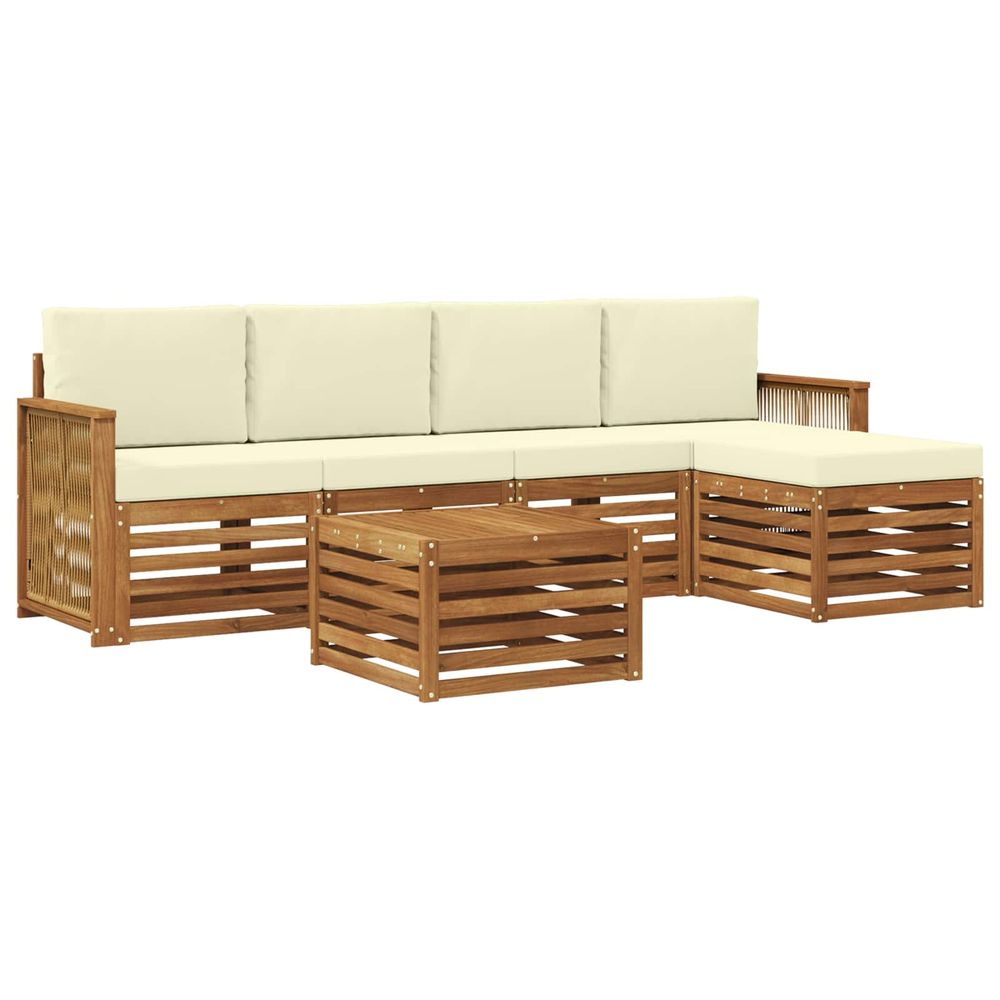 Ensemble de canapés d'extérieur 6 pc naturel et crème