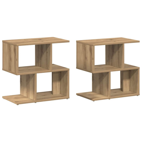 Tables de chevet 2 pcs chêne artisanal bois d'ingénierie