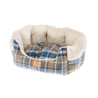 Ferplast couchage pour chiens et chats etoile 4, divan pour animaux avec coussin, écossais, fourrure douce et écologique, lavable,