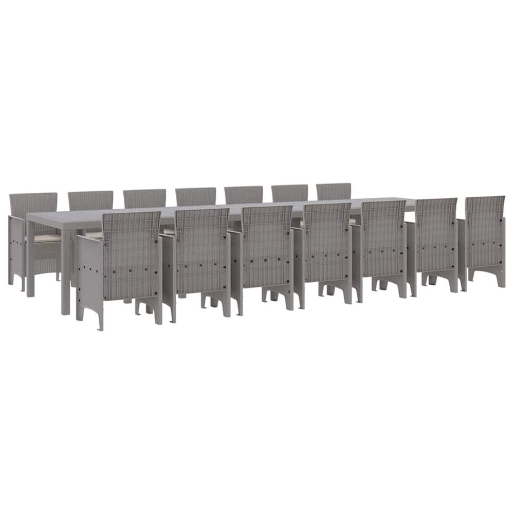 Ensemble de salle à manger de jardin avec coussins 15 pc pp