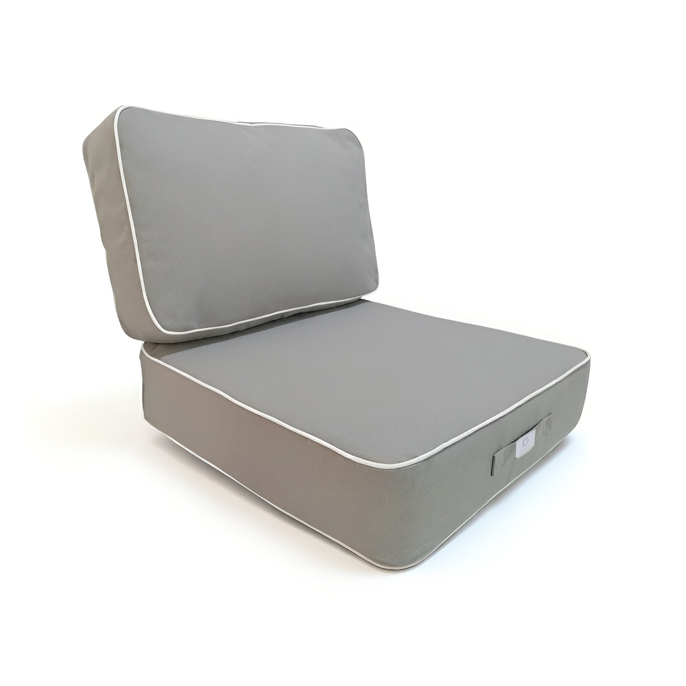 Coussins salon jardin premium déhoussable 50x50cm gris clair