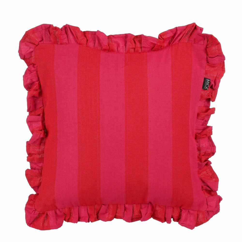 Mica decorations - coussin en coton rose et rouge 45x45