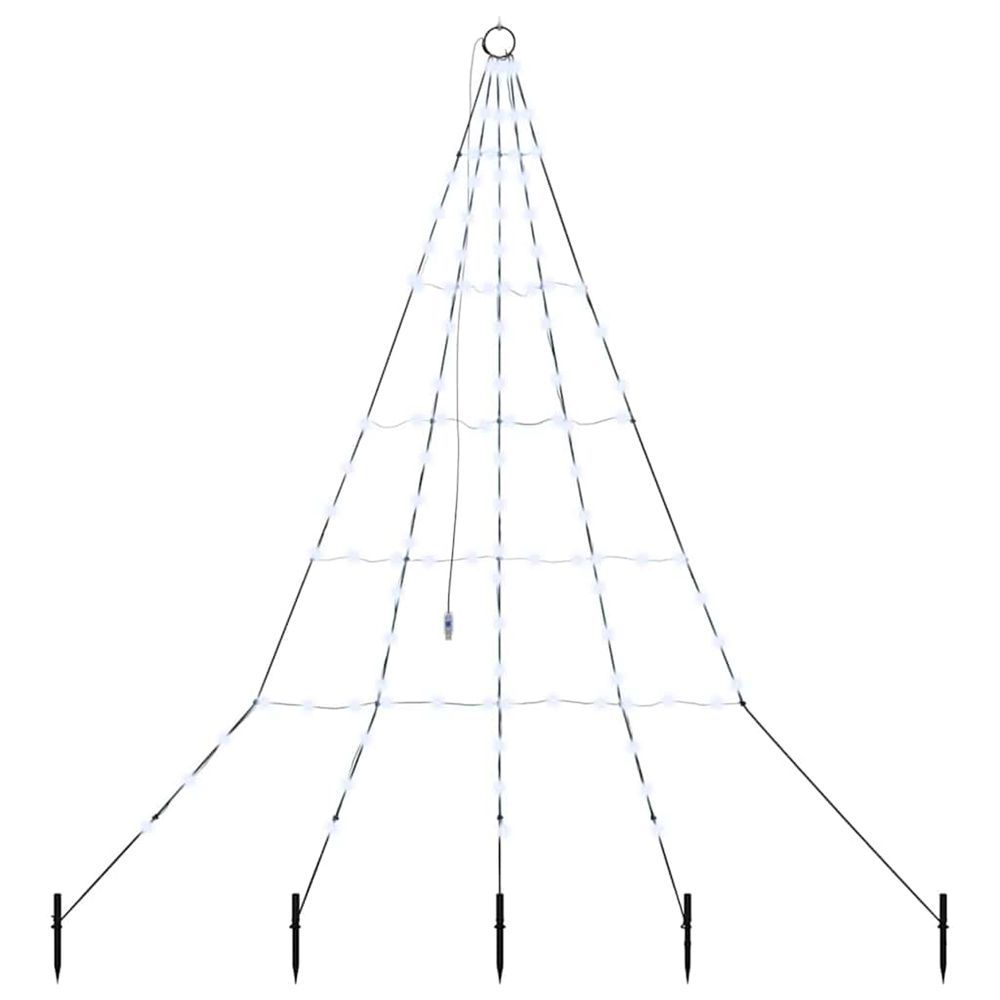 Arbre de noël led avec piquets au sol blanc froid 182 cm métal