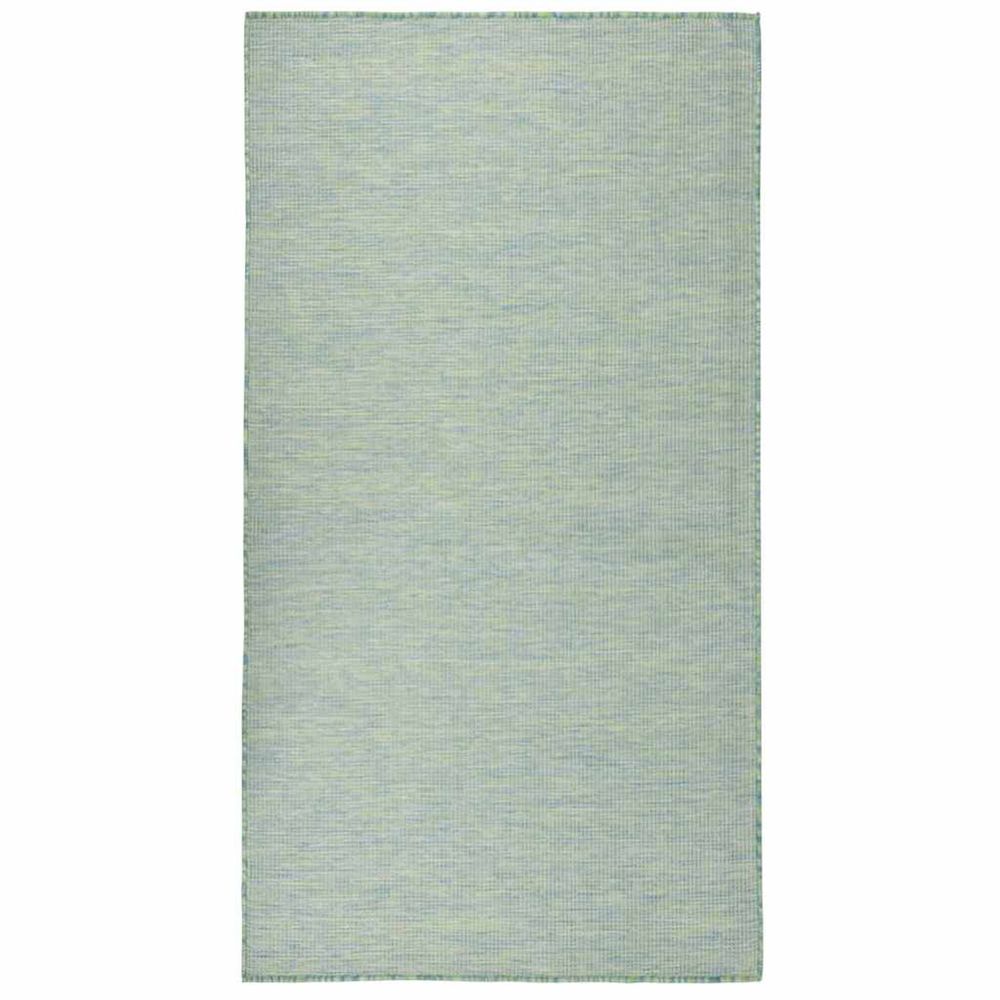 Tapis à tissage plat d'extérieur 140x200 cm turquoise