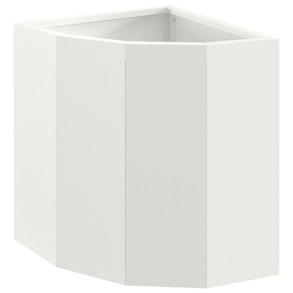 Jardinière d'extérieur d'angle blanc 30 x 30 x 35 cm acier