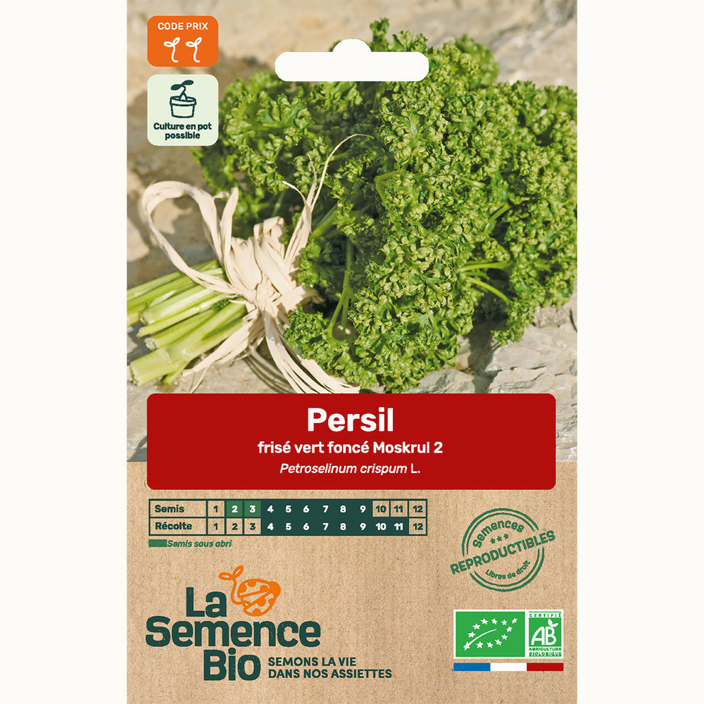 Persil frisé vert foncé moskrul 2 - graines bio