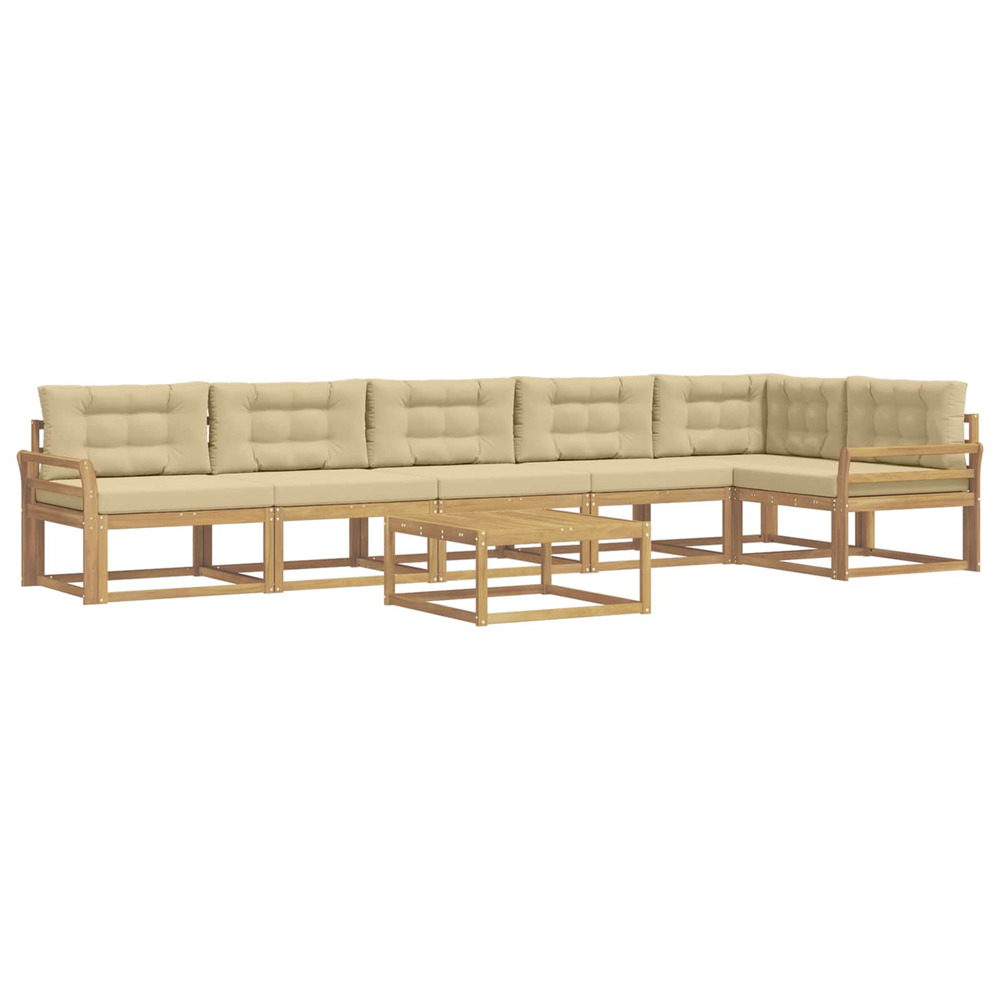 Ensemble de canapés d'extérieur 7 pcs blanc et beige