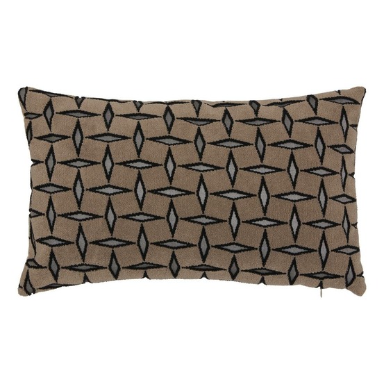 Coussin diamant 50x30cm jacquard graphique marron