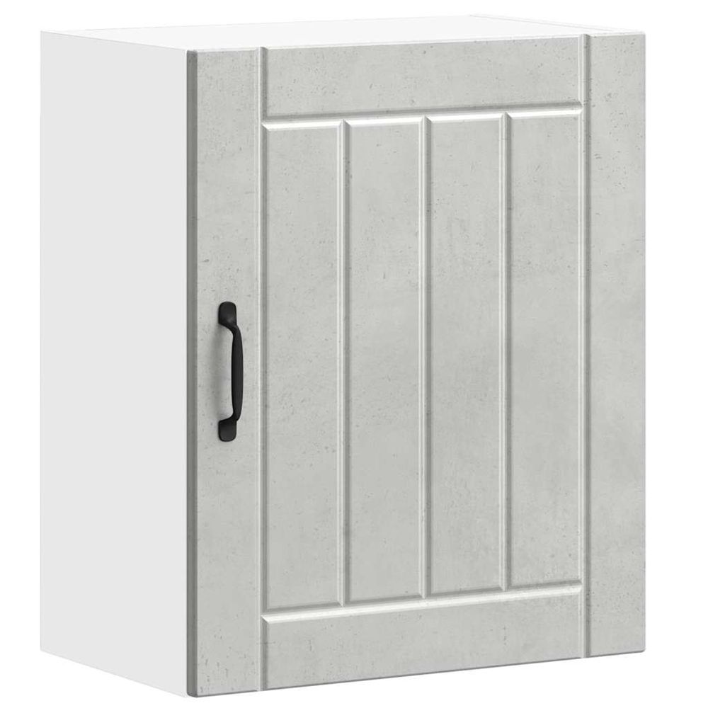 Armoire murale de cuisine lucca gris béton bois ingénierie