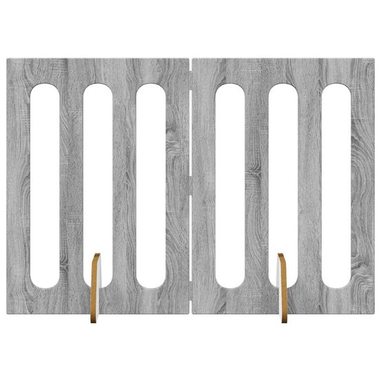 Clôture pliable pour animaux 2 pc sonoma gris bois d'ingénierie