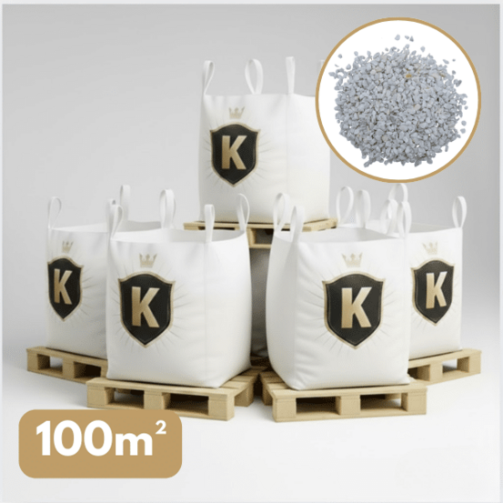 Gravier marbre blanc cristal 8/12 mm – pack 5 big bag +/- 1,5t – 100 m²