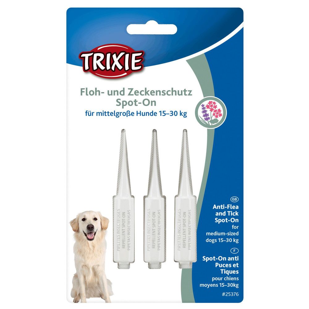 Protection anti-tiques et puces spot-on pour chien de 15- 30 kg