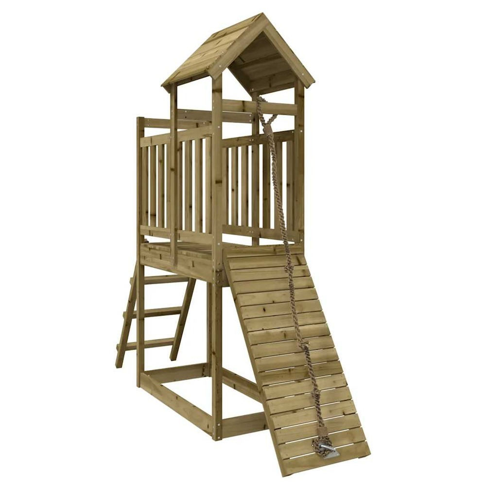 Maisonnette de jeu avec mur d'escalade bois de pin imprégné