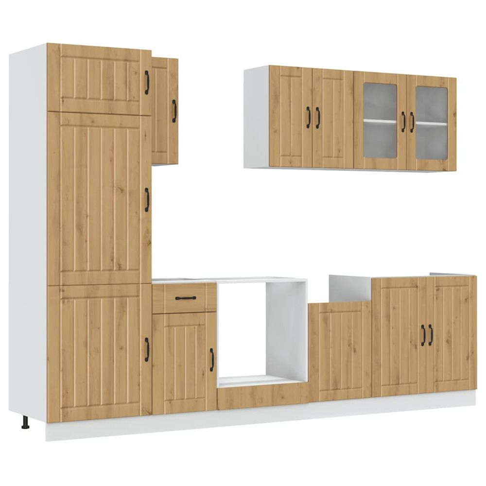 Ensemble d'armoires de cuisine 8 pcs kalmar bois d'ingénierie