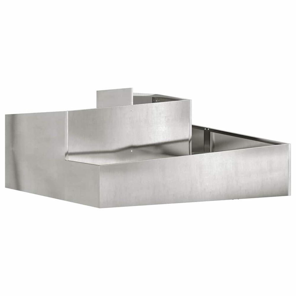 Cache-pot de jardin argenté 100 x 100 x 50 cm acier inoxydable