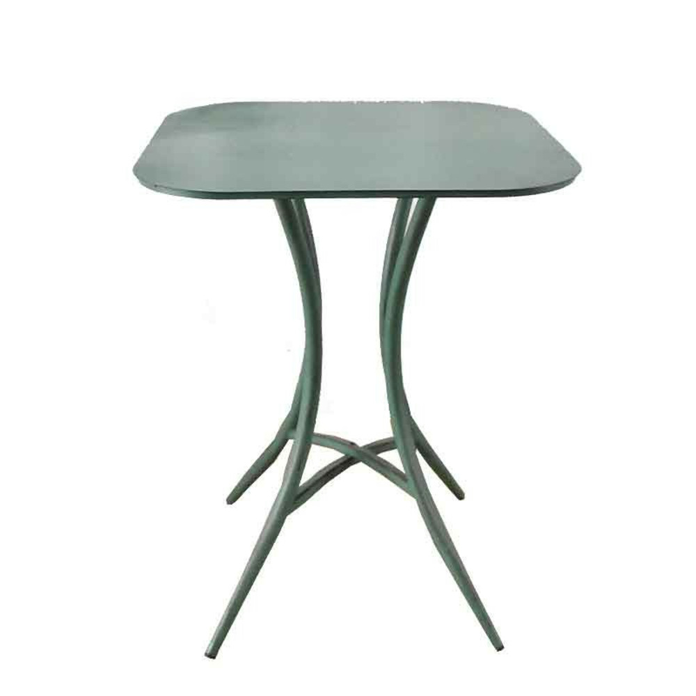 Ensemble table et 2 chaises fer vert 60x60x71cm