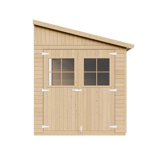 Abri de jardin en bois sans paroi latérale 8 m² - h243 x 416 x 216 cm - avec sol imprégné - m340+m340g