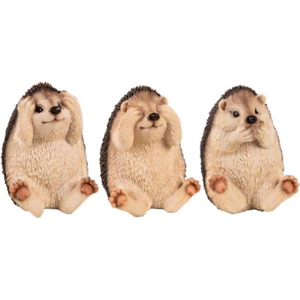 Hérissons expressifs en résine (lot de 3)
