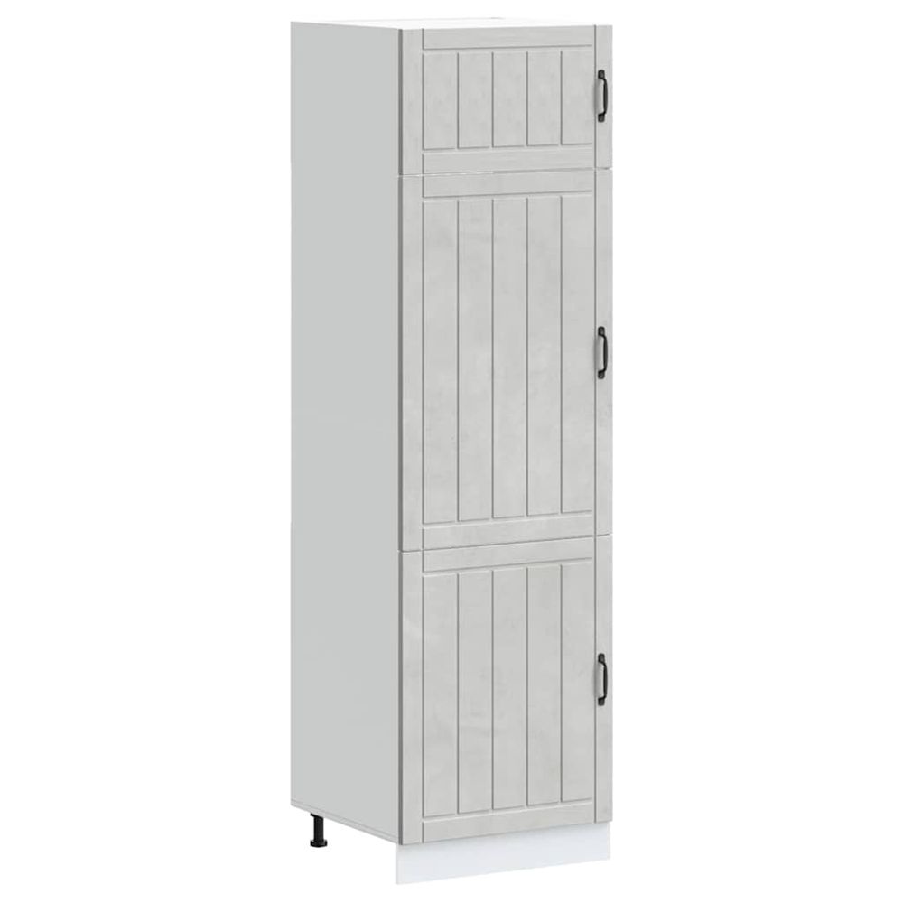 Armoire de cuisine lucca gris béton bois d'ingénierie