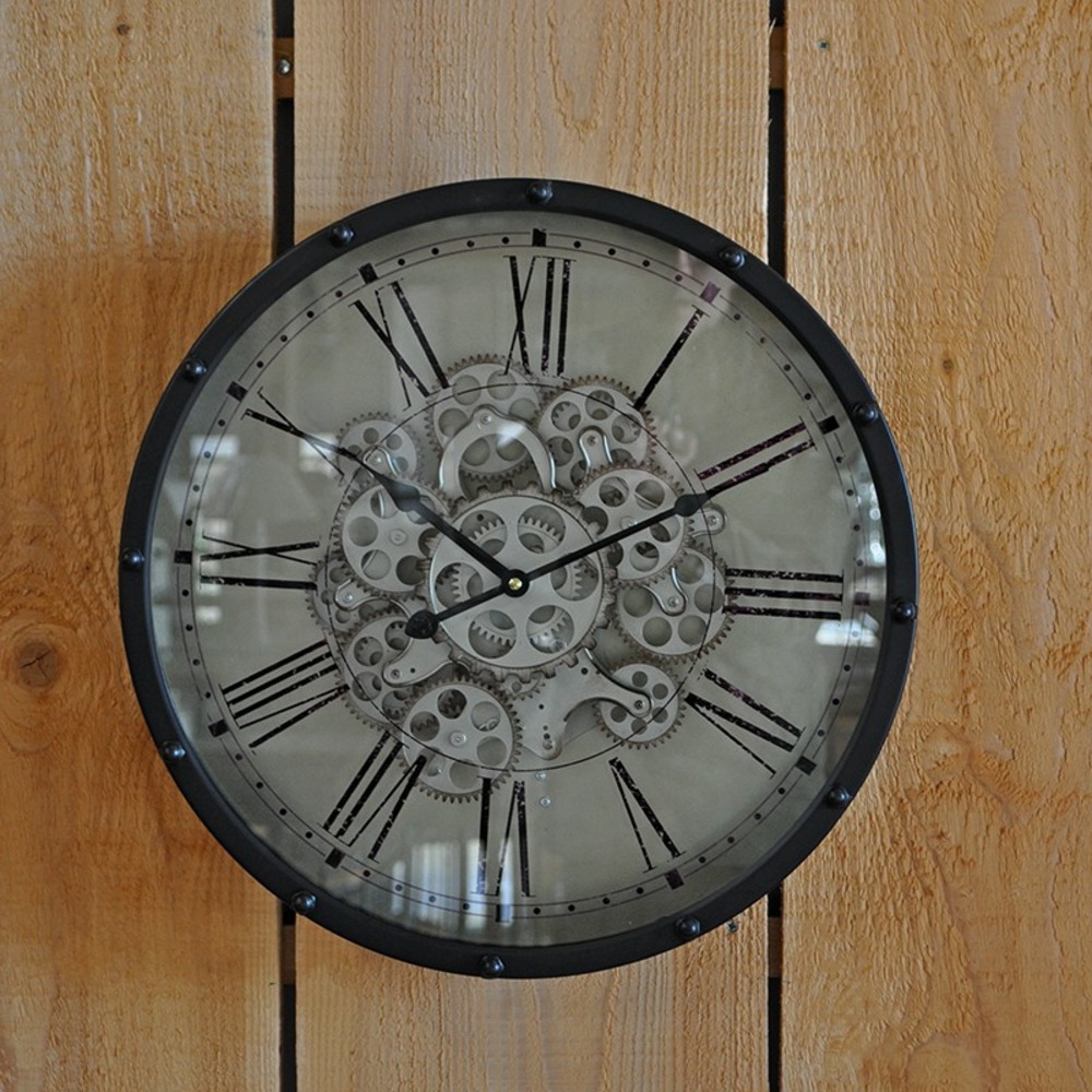 Grande horloge noire genève 46cm