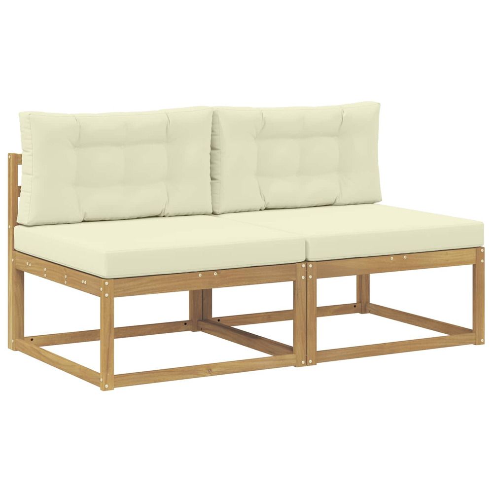 2 pièce sofa de milieu extérieur polyester blanc
