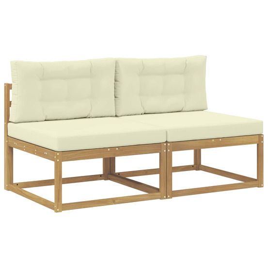2 pièce sofa de milieu extérieur polyester blanc