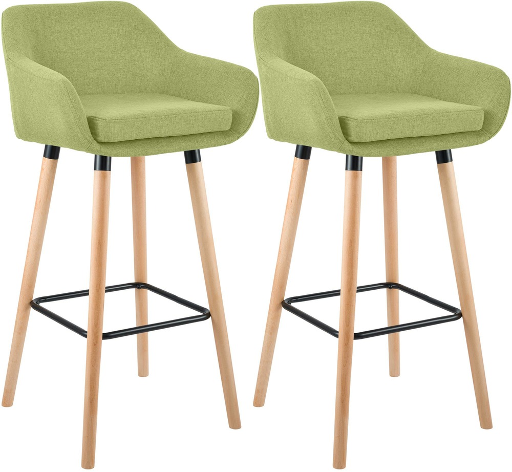 Lot de 2 tabourets de bar grant tissu