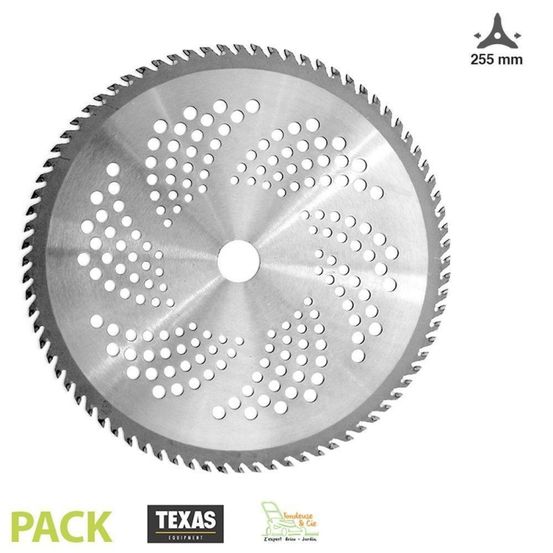 Disque 80 dents 255 mm texas pour débroussaillage intensif