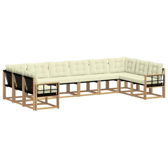 Ensemble de canapés d'extérieur 10 pc blanc et crème