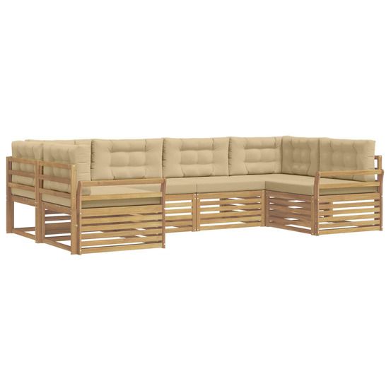Ensemble de canapés d'extérieur 6 pc blanc et beige