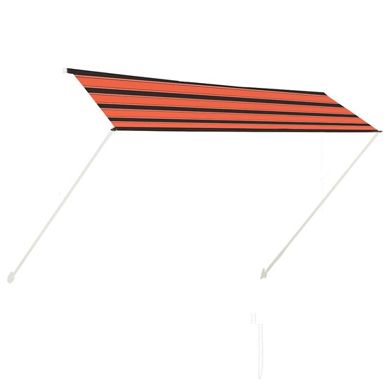 Auvent rétractable 300x150 cm orange et marron