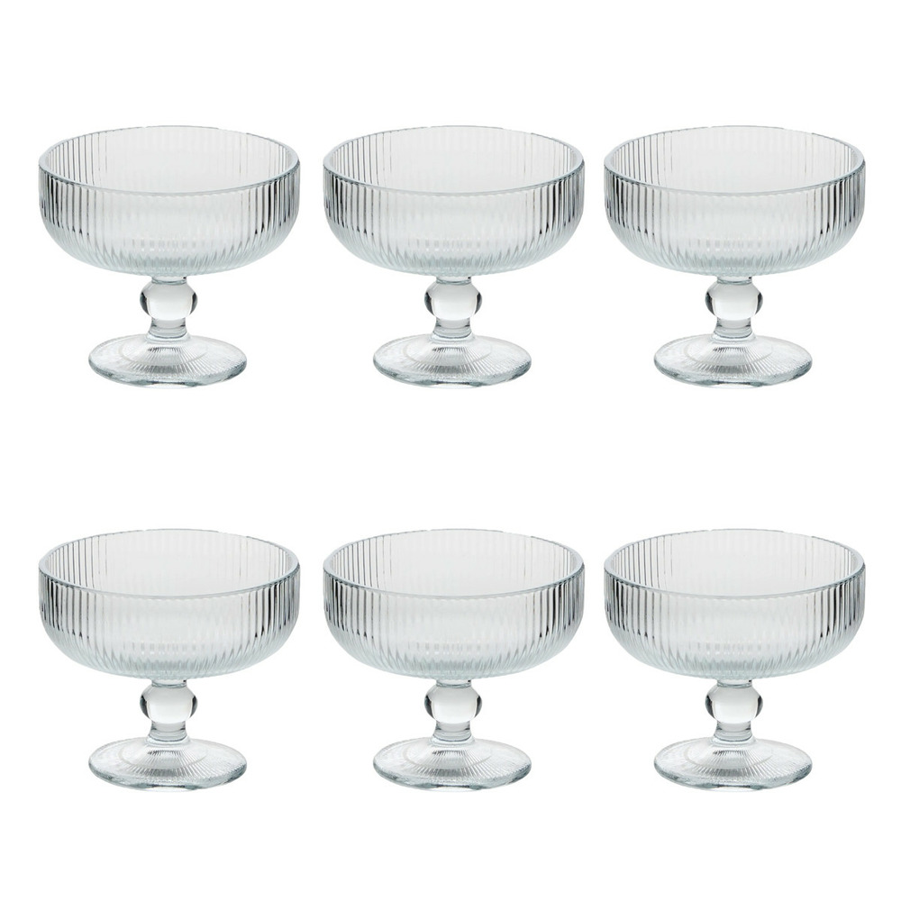 Lot de 6 coupes à glace strie 