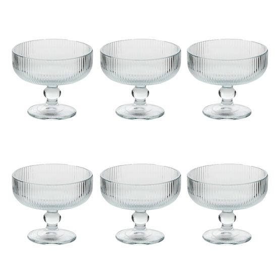 Lot de 6 coupes à glace strie