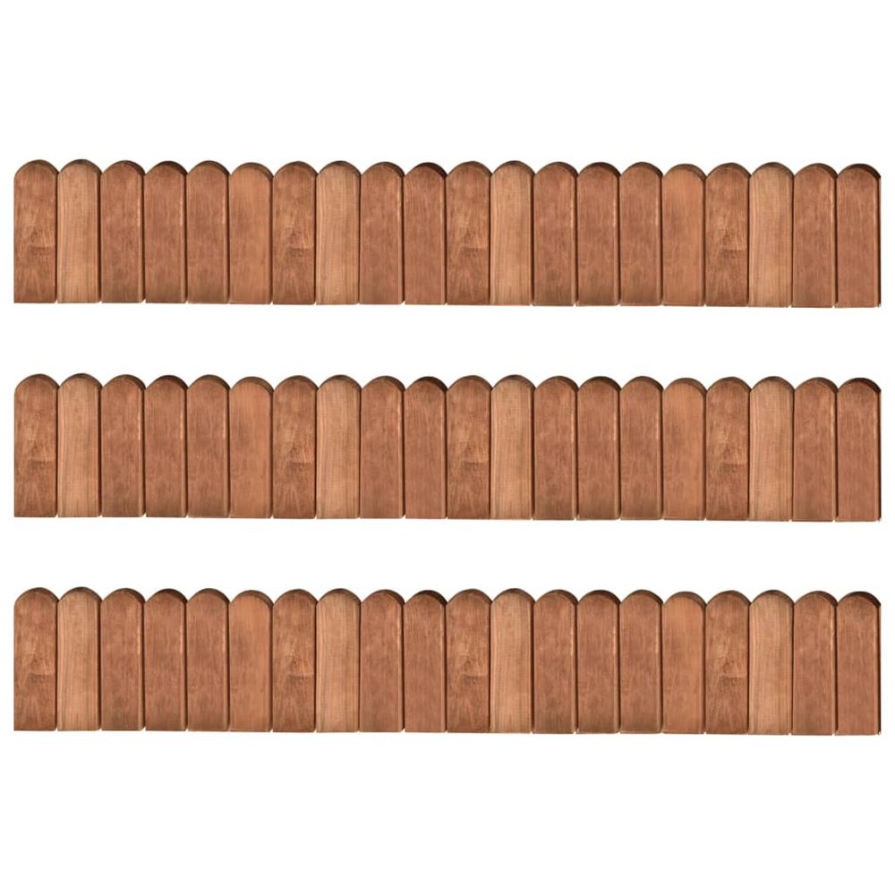 Rouleaux de bordure 3 pcs 120 cm bois de pin imprégné