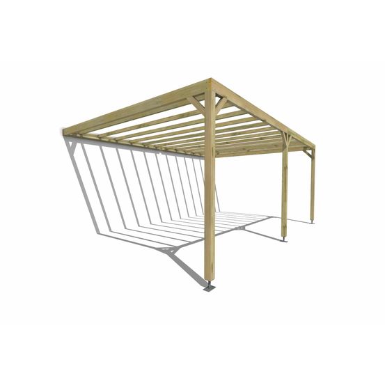 Pergola bois • 6m x 4m • adossée • sens profondeur • livraison comprise
