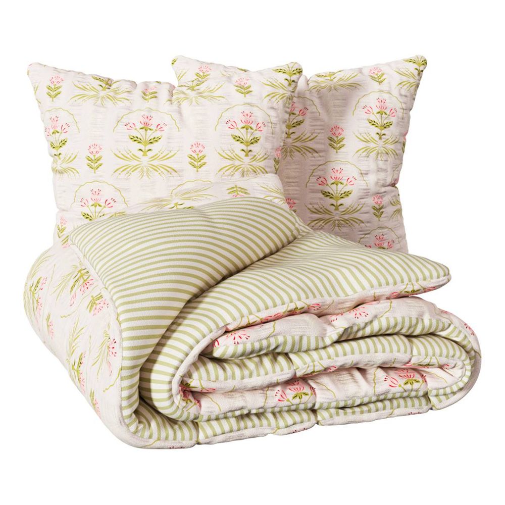 Parure de lit imprimée fleur de rose 240x220cm en coton