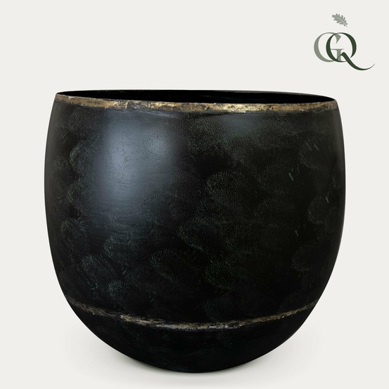 Pot belia noir vintage l - h28 w33 cm